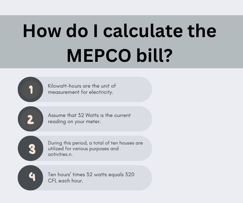 How do I calculate the MEPCO bill?