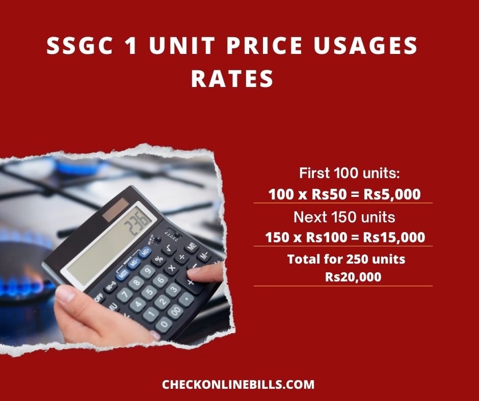 ssgc 1 unit price Usages Rates